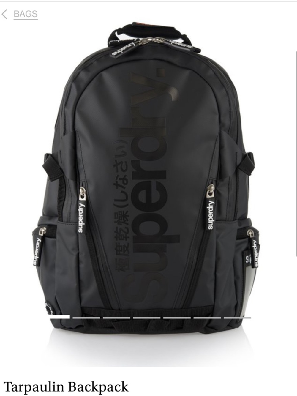 Superdry Black Tarpaulin Logo Backpack